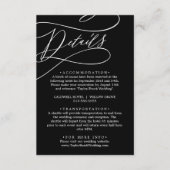 Romantische Kalligrafie | Schwarze Hochzeiten Begleitkarte (Vorderseite)