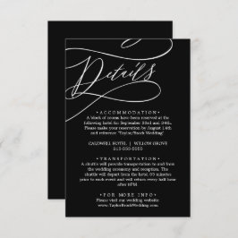 Romantische Kalligrafie | Schwarze Hochzeiten Begleitkarte