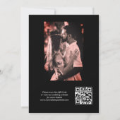 Romantische Kalligrafie Script Black Foto QR Code Save The Date (Rückseite)
