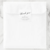 Romantische Kalligrafie Script Black & White Weddi Quadratischer Aufkleber (Tasche)