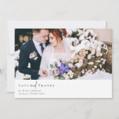 Romantische Kalligrafie-Script-Foto Hochzeit Dankeskarte (Vorderseite)