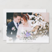 Romantische Kalligrafie-Script-Foto Hochzeit Dankeskarte (Vorderseite)