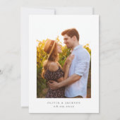 Romantische Kalligrafie-Script-Foto Hochzeit Save The Date (Rückseite)