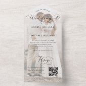 Romantische Kalligrafie Script Foto Qr Code Hochze All In One Einladung (Innen Boden)