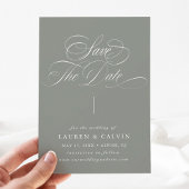 Romantische Kalligrafie-Seite Grün Save The Date