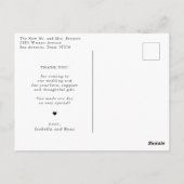 Romantische Kalligrafie-Skript Hochzeit Foto Danke Postkarte (Rückseite)