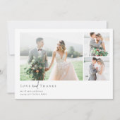 Romantische Kalligrafie-Skript Multiple Foto Hochz Dankeskarte (Vorderseite)