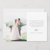 Romantische Kalligrafie-Skript Multiple Foto Hochz Dankeskarte (Rückseite)