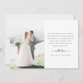 Romantische Kalligrafie-Skript Multiple Foto Hochz Dankeskarte (Rückseite)