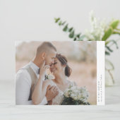 Romantische Kalligrafie-Skript Multiple Foto Hochz Dankeskarte (Stehend Vorderseite)