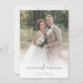 Romantische Kalligrafie-Skript Multiple Foto Hochz Dankeskarte (Vorderseite)