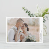 Romantische Kalligrafie-Skript Multiple Foto Hochz Dankeskarte (Stehend Vorderseite)