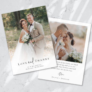 Romantische Kalligrafie-Skript Multiple Foto Hochz Dankeskarte