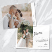 Romantische Kalligrafie-Skript Multiple Foto Hochz Dankeskarte