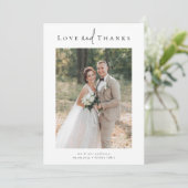Romantische Kalligrafie-Skript Multiple Foto Hochz Dankeskarte (Stehend Vorderseite)