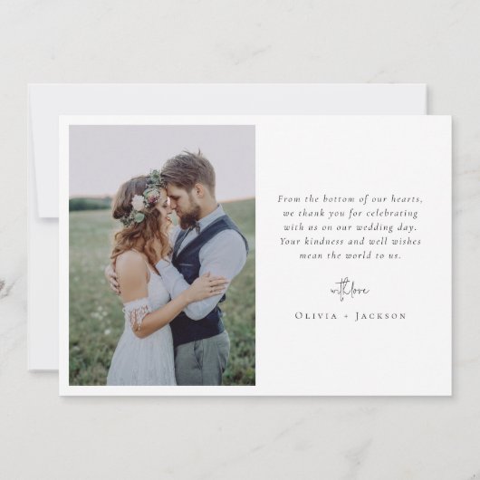 Romantische Kalligrafie-Skript Multiple Foto Hochz Dankeskarte (Rückseite)