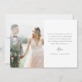 Romantische Kalligrafie-Skript Multiple Foto Hochz Dankeskarte (Rückseite)