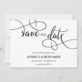 Romantische Kalligrafie-Skripte Hochzeit speichern Save The Date (Vorderseite)