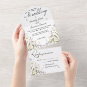 Romantische Kalligrafie Whimsical Blume UAWG Weddi All In One Einladung (Abreißtisch)