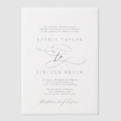 Romantische Kalligraphie Elegantes Schwarzes Forma Pergament Einladungen (Vorderseite)