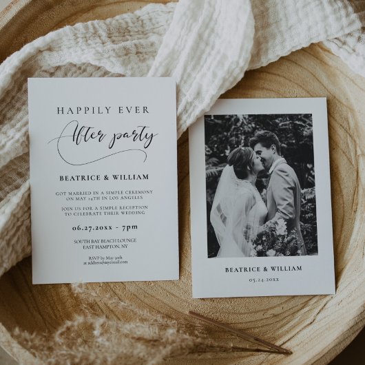 Romantische Kalligraphie glücklich immer nach dem Einladung