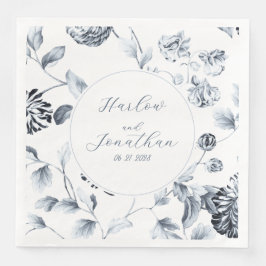 Romantische Kalligraphie - Hochzeit mit Silberblum Serviette