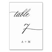 Romantische Kalligraphie Hochzeit Nr. 7, Tischnummer (Rückseite)