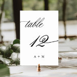 Romantische Kalligraphie Hochzeit Nummer 12, Tischnummer<br><div class="desc">Tabelle 12. Bitte Karo alle verfügbaren Nummern. | Romantische und elegante Wirble Kalligraphie Hochzeitskalibrierung Tischnummer mit Monogrammen. Für eine weiter gehende Anpassung dieses Designs klicken Sie bitte auf den BUTTON BLAU DESIGN TOOL oben!</div>