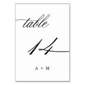 Romantische Kalligraphie Hochzeit Nummer 14, Tischnummer (Vorderseite)