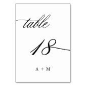 Romantische Kalligraphie Hochzeit Nummer 18, Tischnummer (Vorderseite)