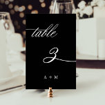 Romantische Kalligraphie Hochzeit Nummer 3, schwar Tischnummer<br><div class="desc">Tabelle 3. Bitte Karo alle verfügbaren Nummern. | Romantische und elegante Wirble kalligraphische Hochzeitsfeier Tischnummer. Für eine weiter gehende Anpassung dieses Designs klicken Sie bitte auf den BUTTON BLAU DESIGN TOOL oben!</div>