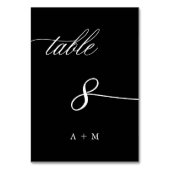 Romantische Kalligraphie Hochzeit Nummer 8, schwar Tischnummer (Vorderseite)