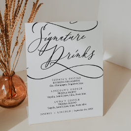 Romantische Kalligraphie Hochzeiten Bar Signature  Sockelschild