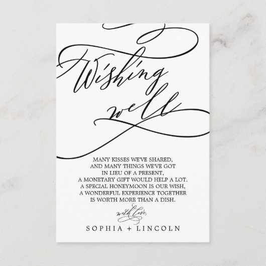 Romantische Kalligraphie Hochzeitskarte Begleitkarte (Vorderseite)