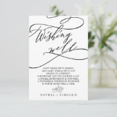 Romantische Kalligraphie Hochzeitskarte Begleitkarte (Stehend Vorderseite)