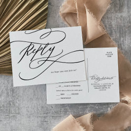 Romantische Kalligraphie Menü Auswahl UAWG Postkar Einladungspostkarte