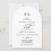 Romantische Kalligraphie Mongram Boho Arch Wedding Einladung (Vorderseite)