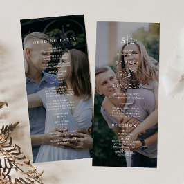 Romantische Kalligraphie Monogram Dark Foto Weddin Programm