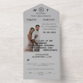 Romantische Kalligraphie Monogram Foto Wedding All In One Einladung (Innen Boden)