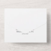 Romantische Kalligraphie Monogram Foto Wedding All In One Einladung (Rückseite)