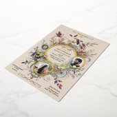 Romantische Kalligraphie Monogram Foto Wedding Folieneinladung (Gedreht)