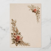 Romantische Kalligraphie Monogram Foto Wedding Folieneinladung (Rückseite)