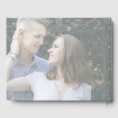 Romantische Kalligraphie Monogram Foto Wedding Gästebuch (Rückseite)