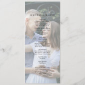 Romantische Kalligraphie Monogram Foto Wedding Programm (Rückseite)