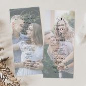 Romantische Kalligraphie Monogram Foto Wedding Programm