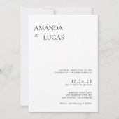 Romantische Kalligraphie Monogramm Foto geformt Ar Einladung (Rückseite)