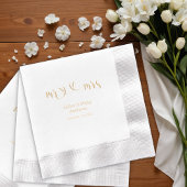 Romantische Kalligraphie Mr. & Mrs. Servietten Mit Folie