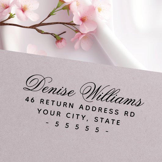 Romantische Kalligraphie-Schrift - elegante Rückse Permastempel