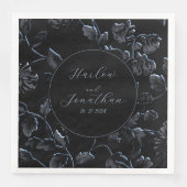 Romantische Kalligraphie, Schwarz und Silberhochze Serviette (Vorderseite)