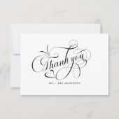 Romantische Kalligraphie Script Hochzeit Danke Kar (Vorderseite)